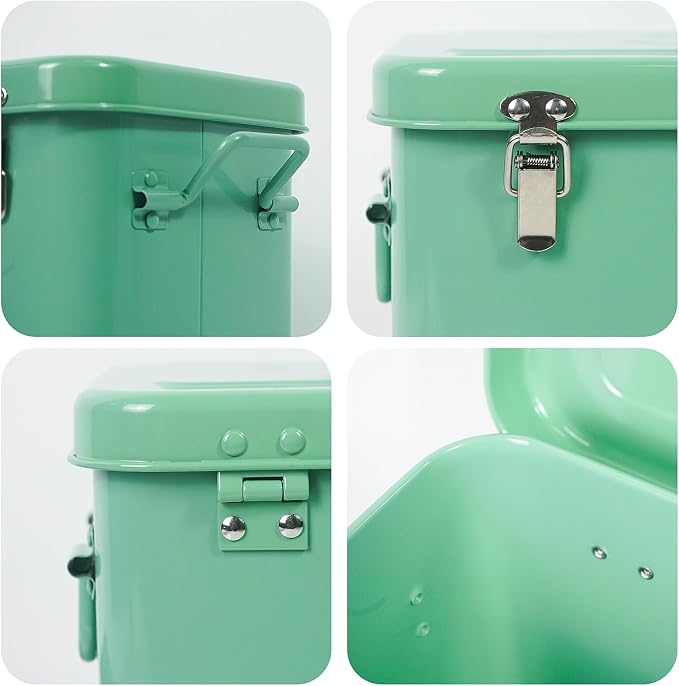 Luwint Seed Storage Organizer, Metal Saving Box Container with Removable Tray, Small Storage Box with Lid for Seeds, Keepsakes, Mini Tools