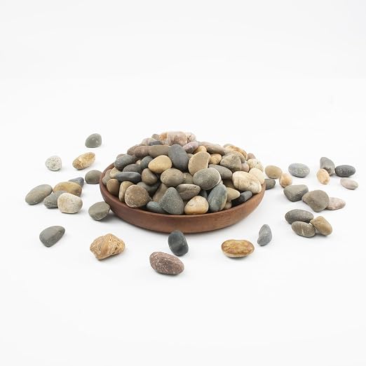 40 LBS Natural Pebbles - 1/2-1 inch Natural River Stones, Screened Decorative River Rocks for Landscaping, Garden Pathway, Plant Stones, Craft Walkways, and Outdoor Decorative