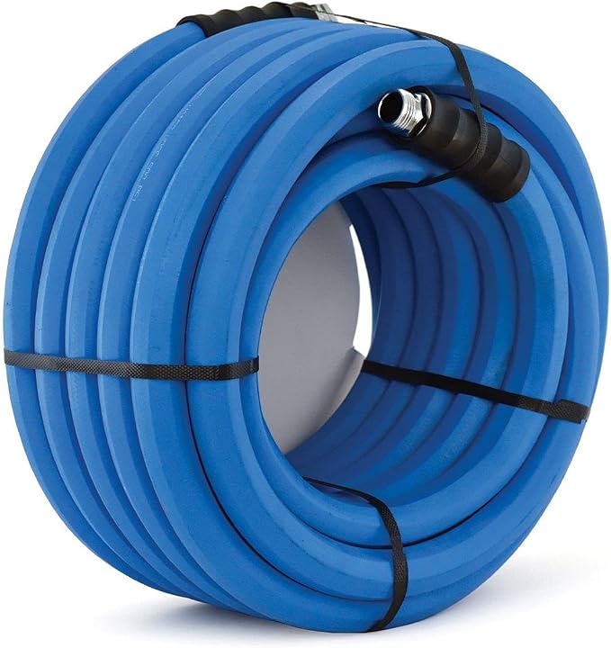 AG-LITE BSALONE100 1" x 100' Hot/Cold Water Rubber Garden Hose, 100% Rubber, Ultra-Light, Super Strong, 500 PSI, 50F to 190F Degrees, High Strength Polyester Braided, 2x Water Flow