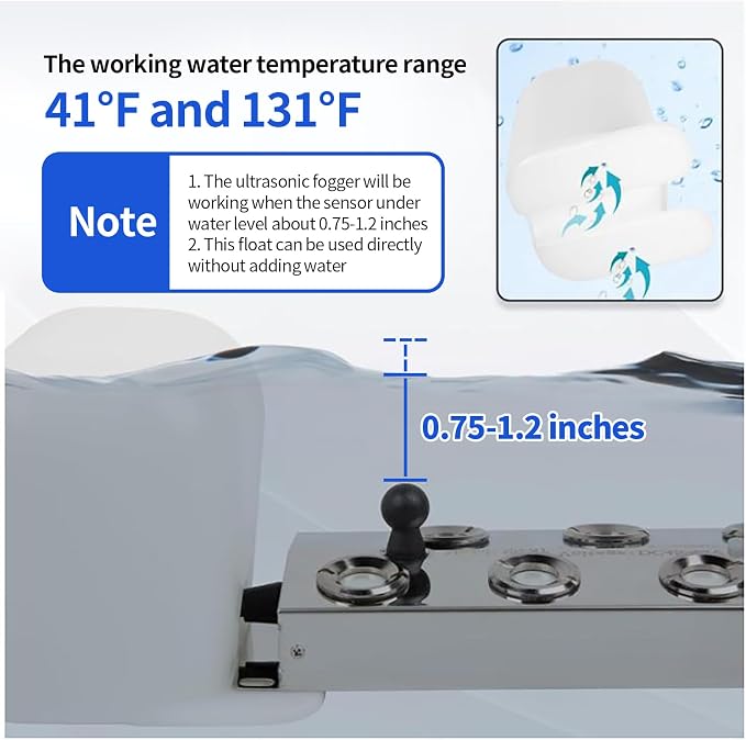 Ultrasonic Mist Maker 6 Head Mist Maker Fogger 5000ml/H Ultrasonic Mister Fogger 200W Atomizer Pond Fogger IP67 Waterproof Fog Mist Machine with Fan for Garden Rockery Halloween Decor (6 Heads+Fan)