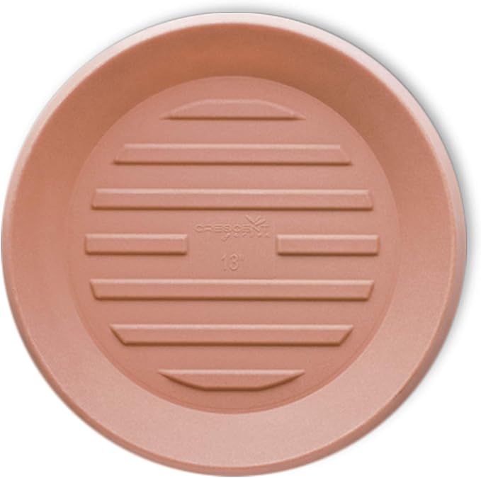 Crescent Garden Universal Round Planter Saucer, Durable Drainage Dish for Plant Pots, Heavy-Duty Plant Dishes Saucer, Indoor & Outdoor Plant Trays - Terracotta-Color (15.5 inch Inner, 20 inch Outer)