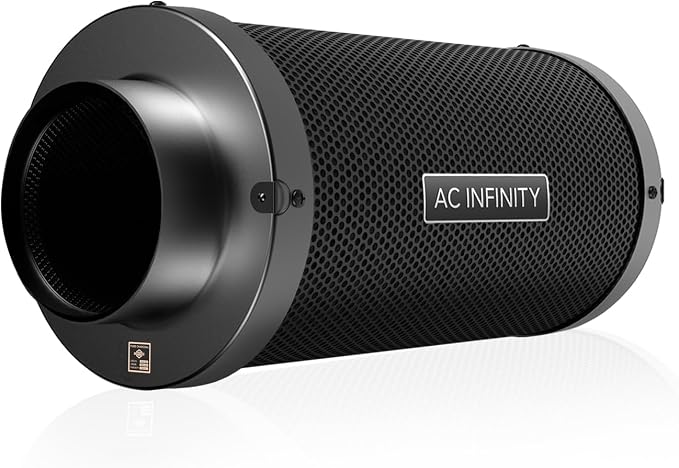 AC Infinity Air Carbon Filter 8 " with Premium Australian Virgin Charcoal. | For Inline Duct Fan, Odor Control, Hydroponics, Grow Rooms