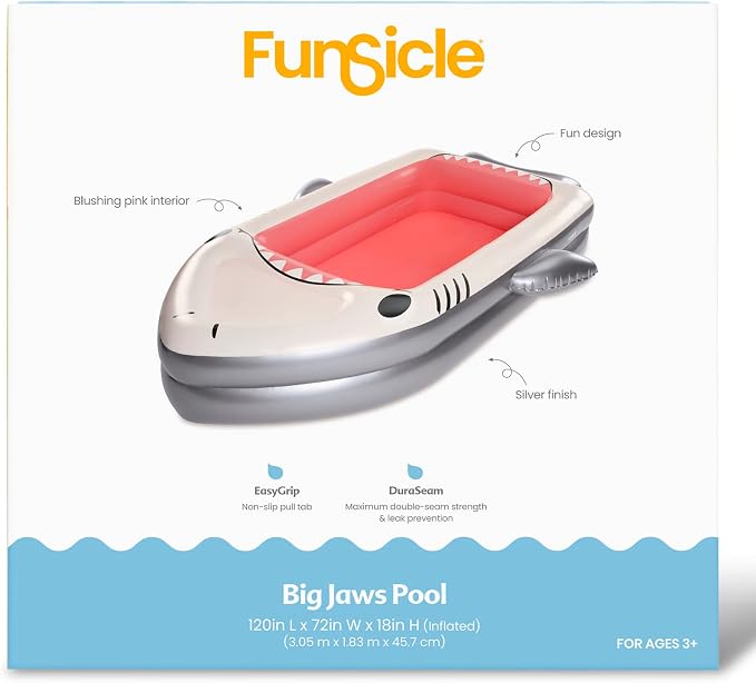 Funsicle 10 ft Long Big Jaws Inflatable Pool