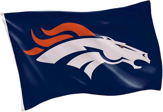 Team Sports America NFL Denver Broncos 3 x 5 Outdoor Durable House Flag with Grommets | Sport Team Flag & Banner | Indoor Wall Decor Flag for Room | Works with Flag Poles for Outside House