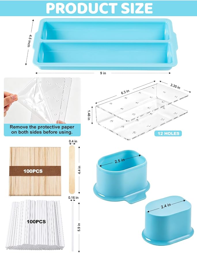 Cake Pop Mold Kit, Including Circle Cake Pop Cutter, 9 Inch DoubleTray, Cake Pop Stand, Lollipop Sticks, Clear Treat Bags and Gold Twist Ties for Home Desserts Baking Accessories, Blue