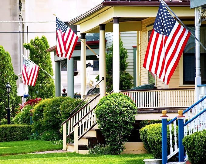 American Flag 3x5 Ft for Outside,Heavy Duty Spun Polyster Longest Lasting US Flags for High Wind Outdoor,All Weather Fade Resistant and Waterproof USA Flag with Embroidered Stars,Sewn Stripes,Brass Grommets