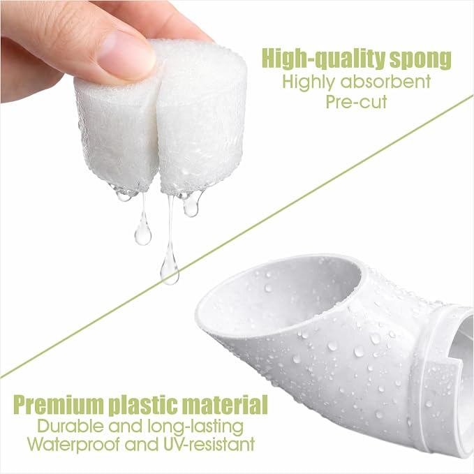 Hydroponic Vegetable Growing Device with Net Cup and Foam Sponge, Soilless Plant Starter for Indoor Garden System, 10 PCS (White)