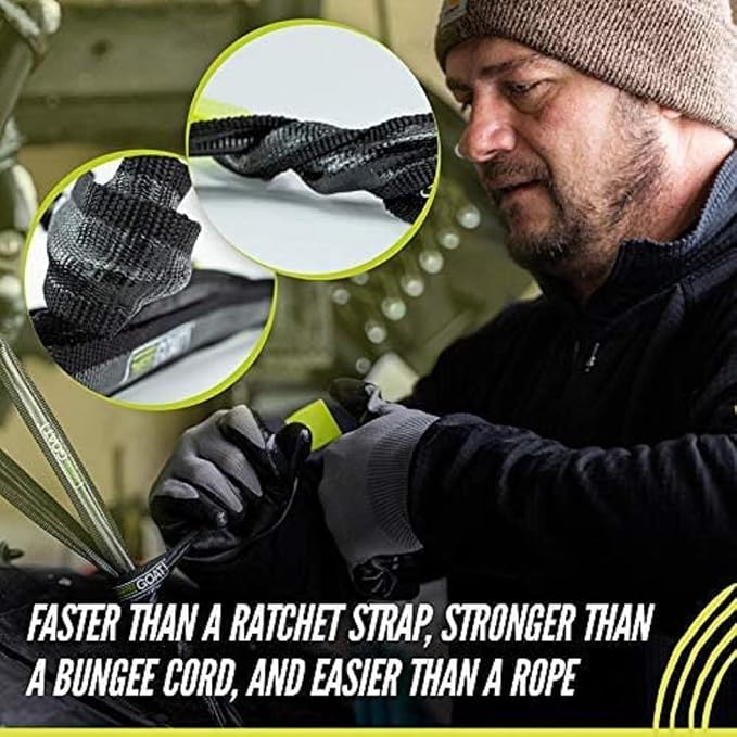 Twisted Goat Industrial Twist Ties - Heavy Duty Reusable, Flexible Ties for Securing Cargo, Transporting Goods on Roof Rack, Hanging Hammocks, Organizing Camping Gear, and More! (6 ft 4 pack)