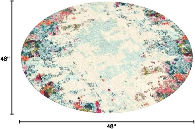 Unique Loom Chromatic Collection Area Rug - Joyous (4' 1" Round Multi/Blue)