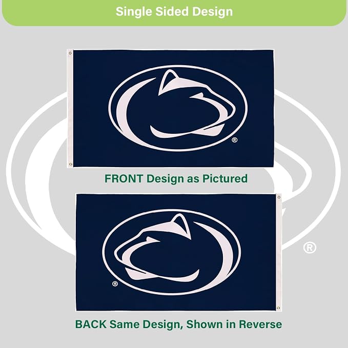 NCAA Penn State Flag with Grommets, 3'x5' Penn State Nittany Lions Outdoor College Flags & Banners for Garden Patio Indoor Wall Décor