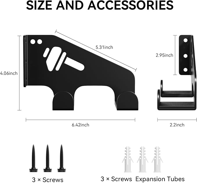 XZHXFX Chainsaw Hanger Wall Mount - Heavy Duty Chainsaw Holder for Garage Organization, Storage Shed Organizer, Chainsaw Rack with Protective Pad, Garage Tools, 1 Pack