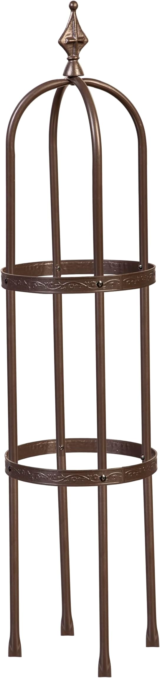 Evergreen 5 ft Garden Trellis for Climbing Plants Vines, Jasmine & Flowers, Rustproof Metal Obelisk Trellises, Outdoor & Indoor Plant Support for Potted Planters (Bronze)