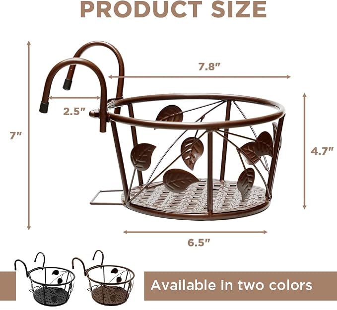 Hanging Flower Pots for Home Kitchens are Commonly Used On Balconies with Iron Hollow Hanging Leaves to Decorate The Stable Garden Green Well Hanging Flower Baskets (Champagne)