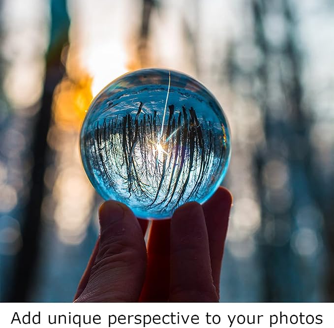 Small Clear Crystal Ball 60mm/2.3 inch for Fortune Teller Accessories,Halloween Decor,Magic,Feng Shui,Witchcraft,Scrying,Decorative Ball,Lensball Photography,Quartz Crystal Sphere Prop Glass Orb