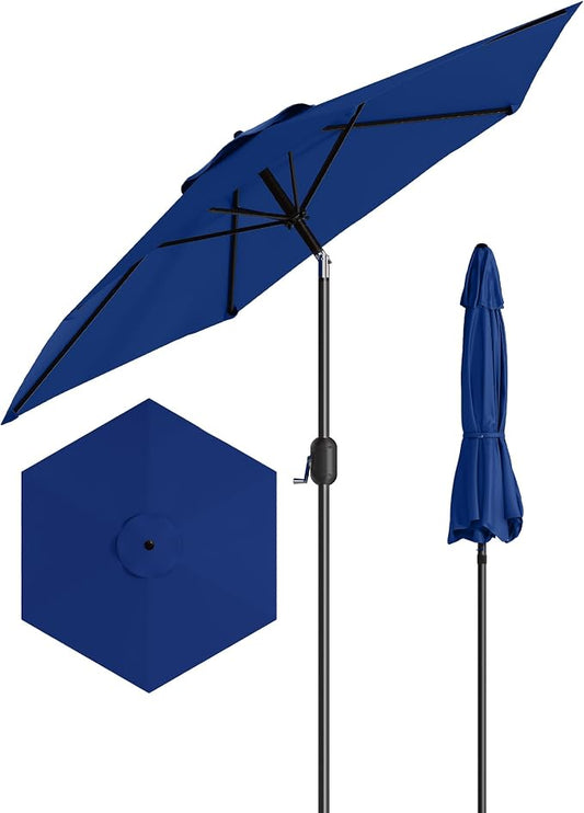 7.5 ft Outdoor Patio Umbrella, Navy Blue