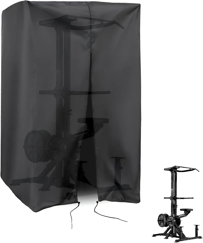 Squat Rack Cover, Waterproof Outdoor Gym Equipment Covers with Zipper for Squat Rack/Weight Lifting Rack/Home Gym Workout Equipment