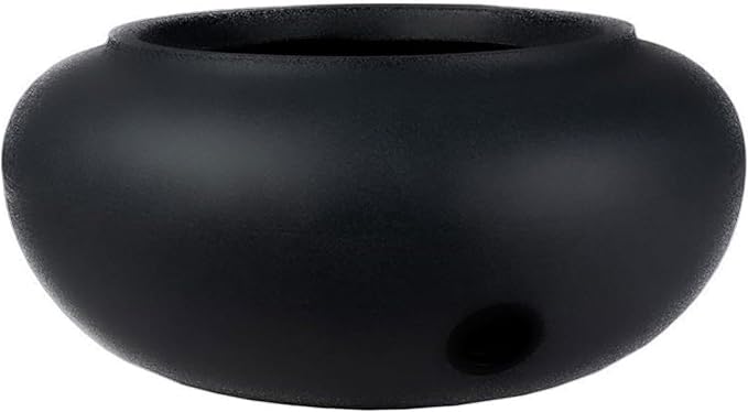 The HC Companies 21 Inch Garden Hose Pot - Durable Lightweight Plastic Decorative Hose Pot for Yard, 100-Foot Capacity Hose Storage, Black