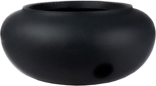 The HC Companies 21 Inch Garden Hose Pot - Durable Lightweight Plastic Decorative Hose Pot for Yard, 100-Foot Capacity Hose Storage, Black