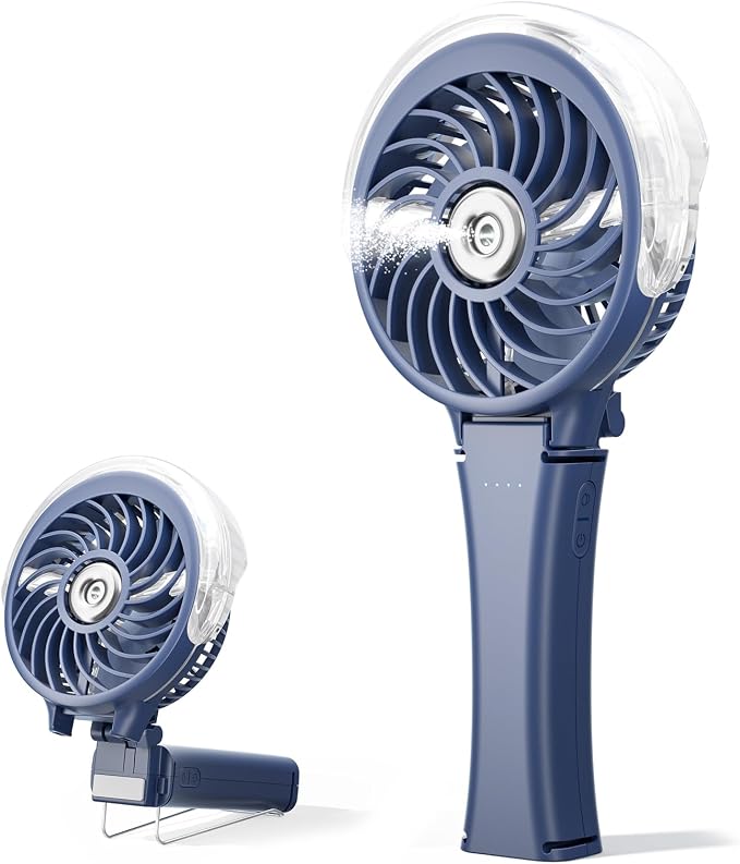 HandFan Upgraded Handheld Misting Fan, Two Button Easy Operation, Rechargeable Portable Mister Fan, Spray Water Mist Fans, Mini Electric Cooling Fans for Travel, Outdoors, Disney(Royal Blue)