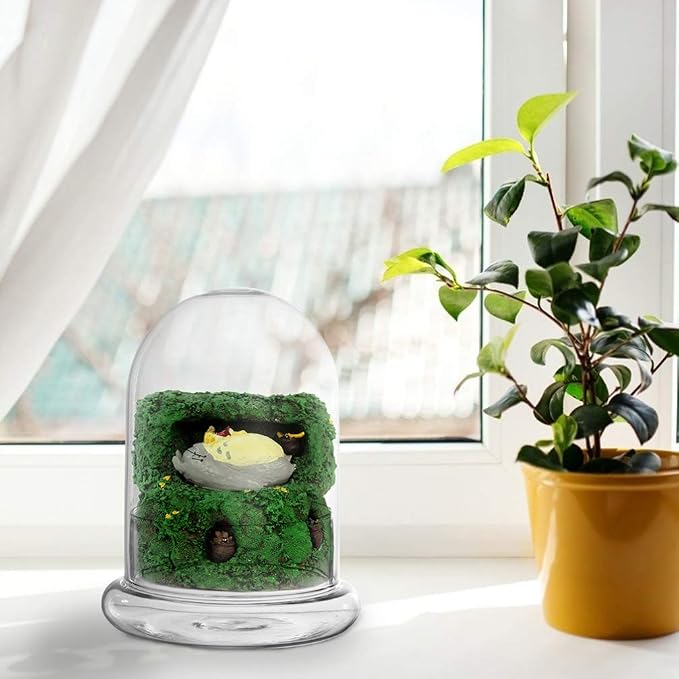 2-Pack Glass Terrarium Jar with 8mm Vent Hole, Clear Plant Dome Cloche Container for Moss DIY, Micro Landscape Flower Ecological Bottle