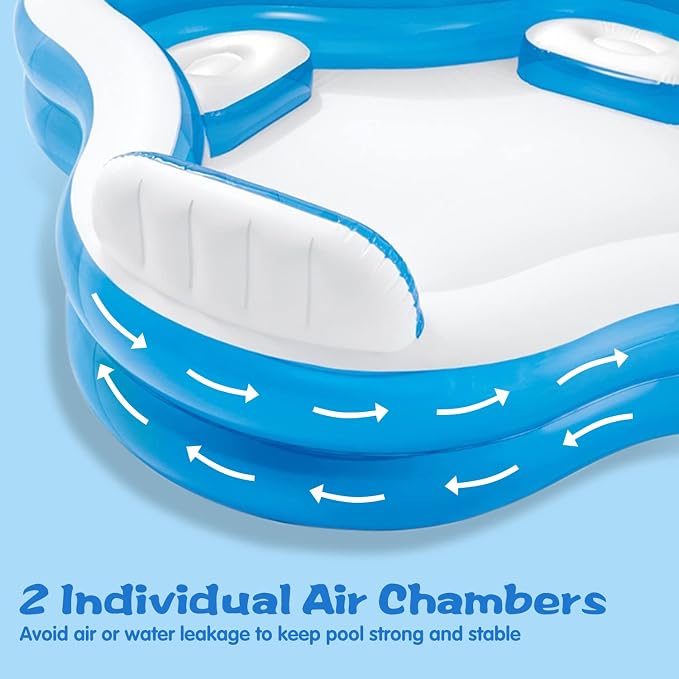56475EP Swim Center Family Lounge Inflatable Pool 90" X 90" X 26"