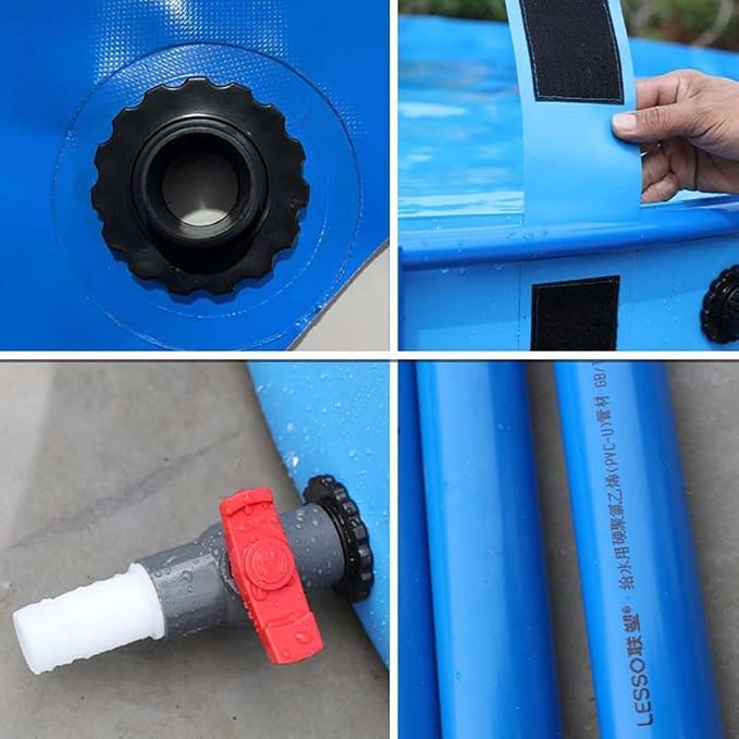 Above Ground Pond, Round Outdoor Fish Pond Pool with Durable Frame | Koi Pond Tank，Koi Fish Pond，PVC Fish Farming,for Store Up Water Irrigation(1350 L)