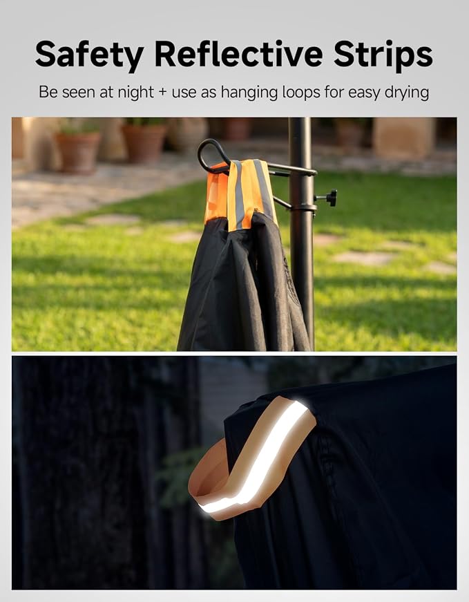 KEMIMOTO 600D Waterproof Walk Behind Lawn Mower Cover, Windproof Push Mower Cover with Reflective Straps & Hanging Loops Design, Compatible with Craftsman, Husqvarna, Greenworks, EGO, Toro and More