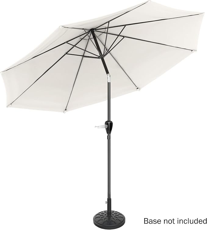 Pure Garden Patio Umbrella with Auto Tilt - 10ft Easy Crank Outdoor Umbrella with Vented Canopy for Deck, Balcony, Porch, Backyard, or Pool (Tan)