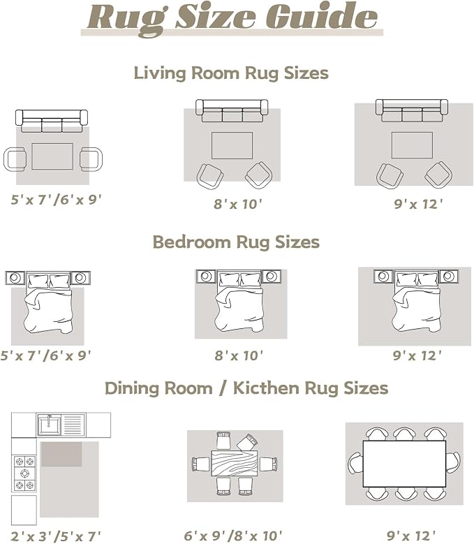 Area Rug 8x10 Washable Rug, Vintage Boho Medallion Rugs Non-Slip Soft Low Pile Large Distressed Rug Indoor Retro Carpet for Living Room Bedroom Dining Room Home Office (IvoryBeige, 8'x10')