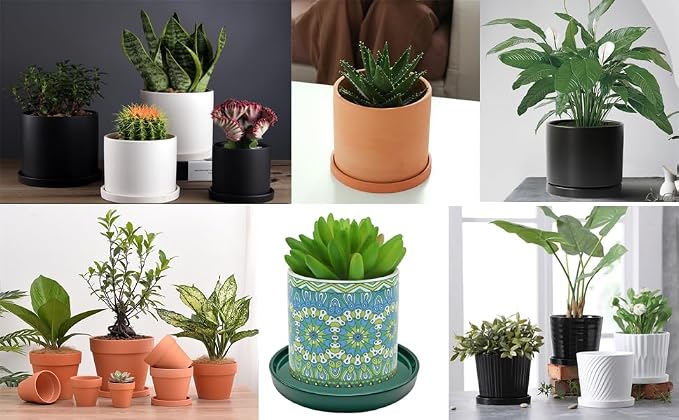 Yukfona Ceramic Plant Saucer Tray 4 Pcs 4 Inch Black, 4.53" OD x4.13 ID x0.9 Deep| Fits Flower pots Bottom≤ 4.13", Heavy Duty Glazed Round Planter Drip with Catch Basin for Indoor Outdoor Plants