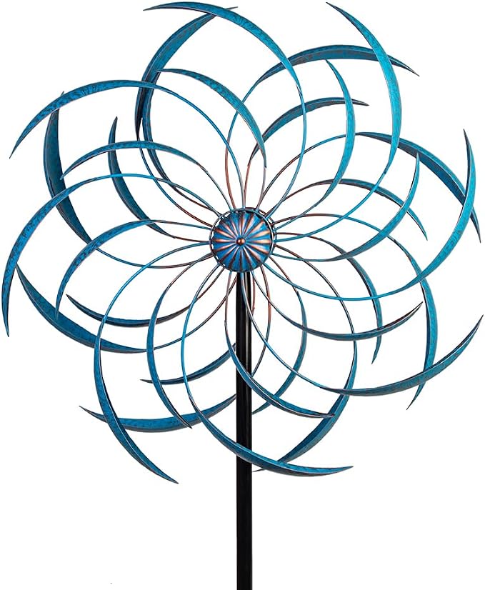 Stargarden Wind Spinners Outdoor -Metal Large Kinetic Wind Spinners | Wind Sculptures & Spinners with Stable Metal Stake for Yard Lawn Garden (23 x 80 inches)