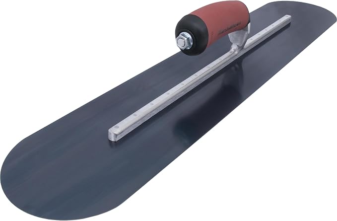 MARSHALLTOWN Fully Rounded Concrete Finishing Trowel, Blue Steel Blade, DuraSoft Handle, 22 x 4, Assembled in USA, MXS22BRD