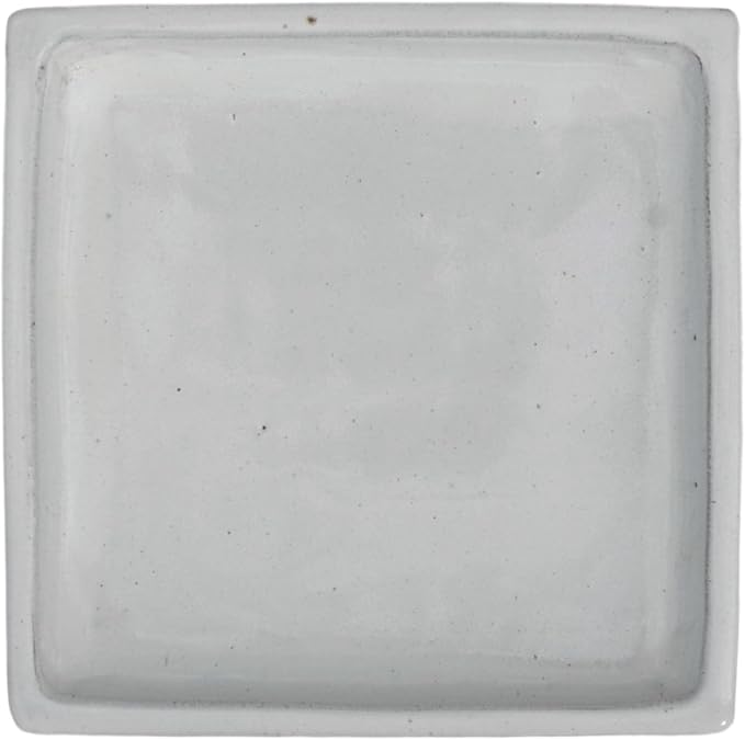 11.5 Inch Plant Saucer (Ceramic) - Square White Flower Pot Tray - Handcrafted, Durable Planter Base
