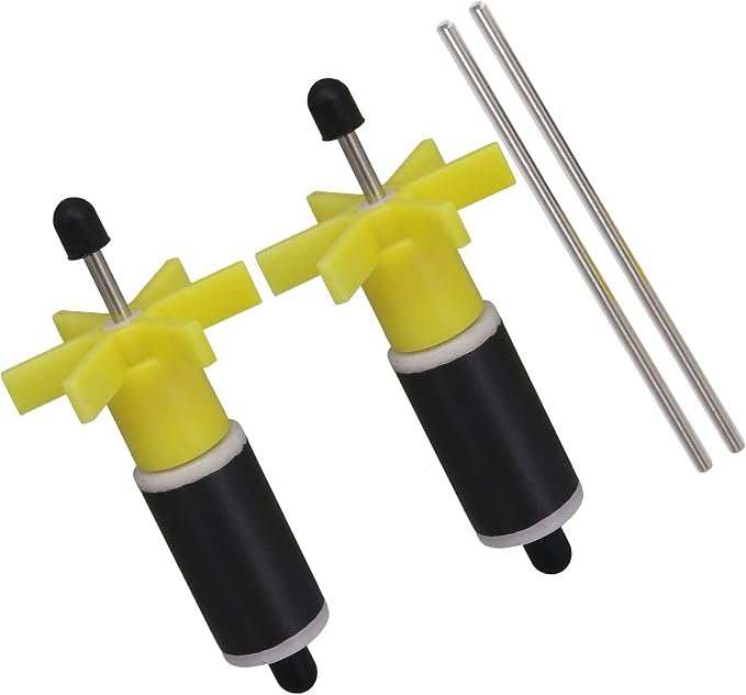 Mxfans 2 Pcs Yellow 16mm Replacement Filter Impeller Rotor Pump Rotor Parts | Durable plastic. Easy to install, fits submersible pumps and filters