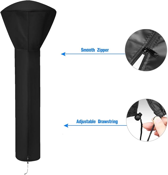 Patio Heater Cover for EAST OAK Patio Heaters UR48BN1, 87in Patio Heater Covers Waterproof with Zipper for OAK Outdoor Heaters-87"H x 33"D x 19"B