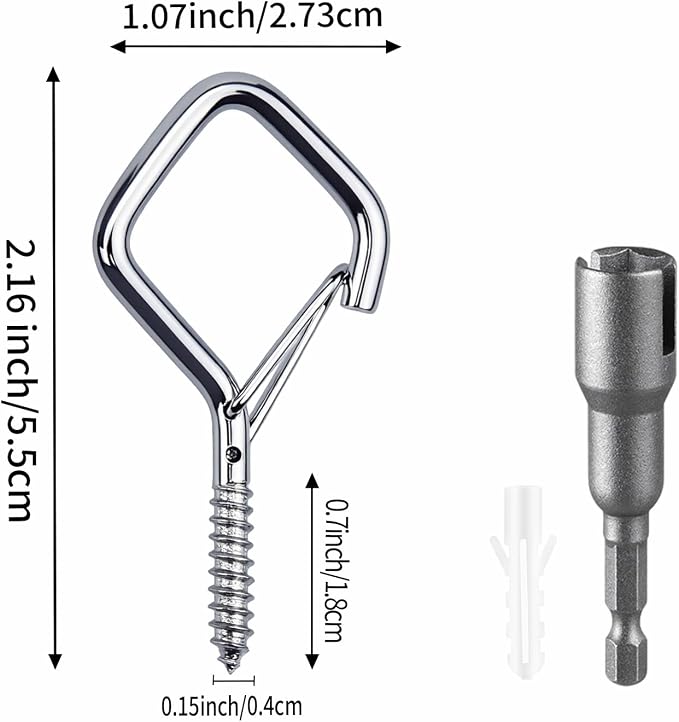 42 PCS Metal Sliver Eye Screw Hooks for Hanging Heavy Duty.Windproof Ceiling Hooks for Hanging Plants,Cup,Wind Chime,Bird Feeders,Christmas String Lights at Indoor&Outdoor 2.2 Inch