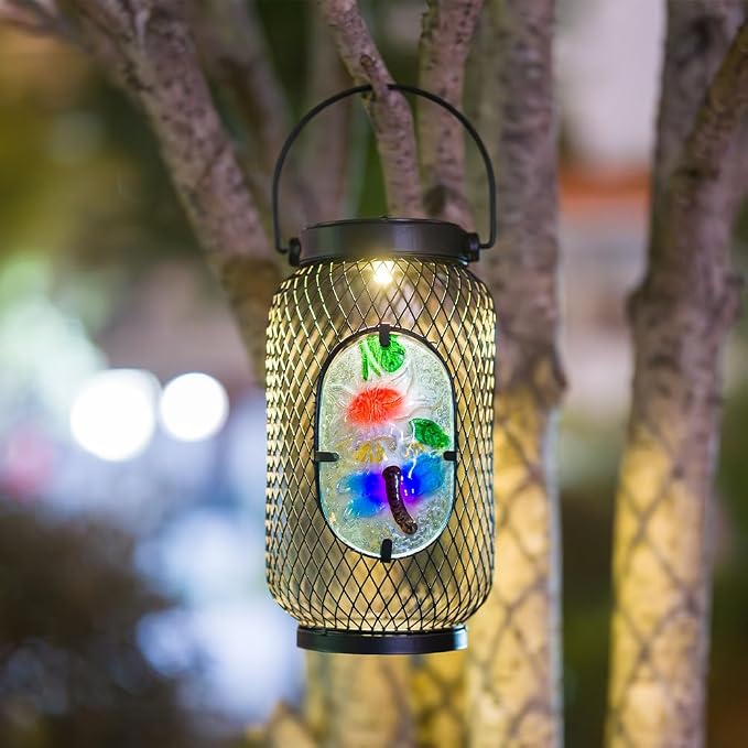 Solar Lantern Outdoor Waterproof,Dragonfly Hanging Solar Lights Outdoor, Garden Decor for Patio Yard Table, Birthday & Mother's Day Gifts for Women Gifts
