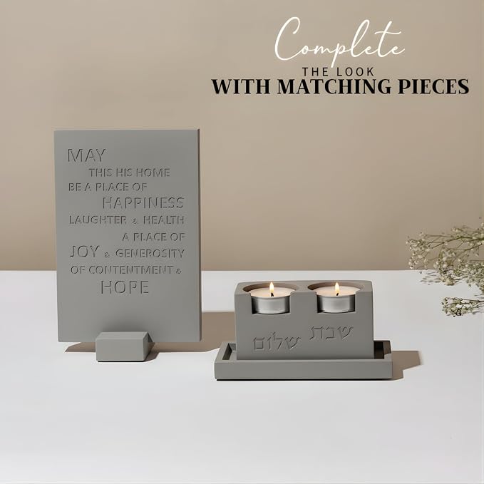 Cube Luxury Candle Holder Set – Modern Décor for Living Room & Dining Table Gray