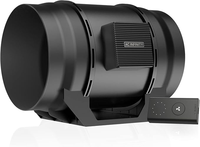 AC Infinity CLOUDLINE A8, Quiet 8" Inline Duct Fan with Speed Controller. | EC Motor - Ventilation Exhaust Fan for Heating Cooling Booster, Grow Tents, Hydroponics