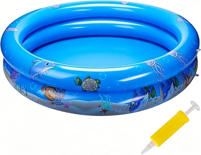Inflatable Kiddie Swimming Pool for Toddler - 34”X7”，Swimming Pool for Kids Ages 1-3/4-8, Inflatable Ball Pit Pool for Baby, Small Infant Pool, Kid Pools for Backyard, Kiddie Pool for Dogs/Puppy