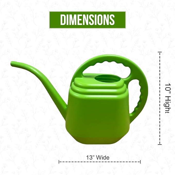 KP KOOL PRODUCTS One Gallon Green Watering Can – Plastic Garden & Indoor Plant Waterer – Durable Easy Pour Spout – Lightweight Gardening Tool for Flowers, Herbs, Lawn & Outdoor Use – 1 Pack