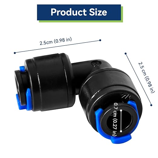 10 Pack 1/4" Universal 90 Degree Elbow Fitting, Quick Connect Universal Drip Irrigation Tubing Coupling Valve, Connector Locking Fitting for Sprinkler or Drip Irrigation System Parts & Connectors