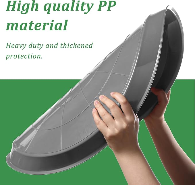 Eccliy 6 Pack Plastic Plant Saucer Heavy Duty Planter Saucers Large Plant Pot Saucers Plastic Water Trays for Indoors and Outdoors Flower Plant Plant Drip (Gray,23 Inch)