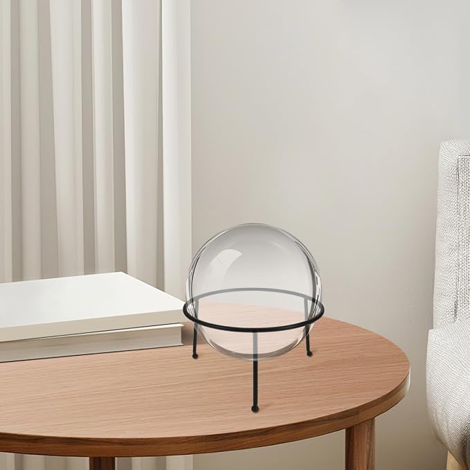 PRETYZOOM Crystal Ball Stand Iron Sphere Holder 6.69X6.69X3.70In Decorative Metal Pedestal for Outdoor Patio Garden Globe Display and Fairy Garden Decor
