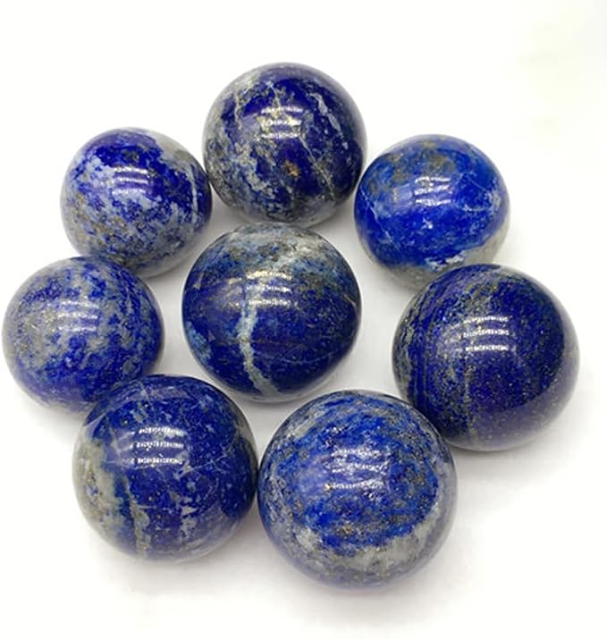 1.97-2.36inch/5-6cm Natural Lapis Lazuli Crystal Sphere with Stand, Hand Polished Divination Stone Ball, Reiki Healing Gemstone Sphere, Home Desktop Decor Ornament, Collectible Gift