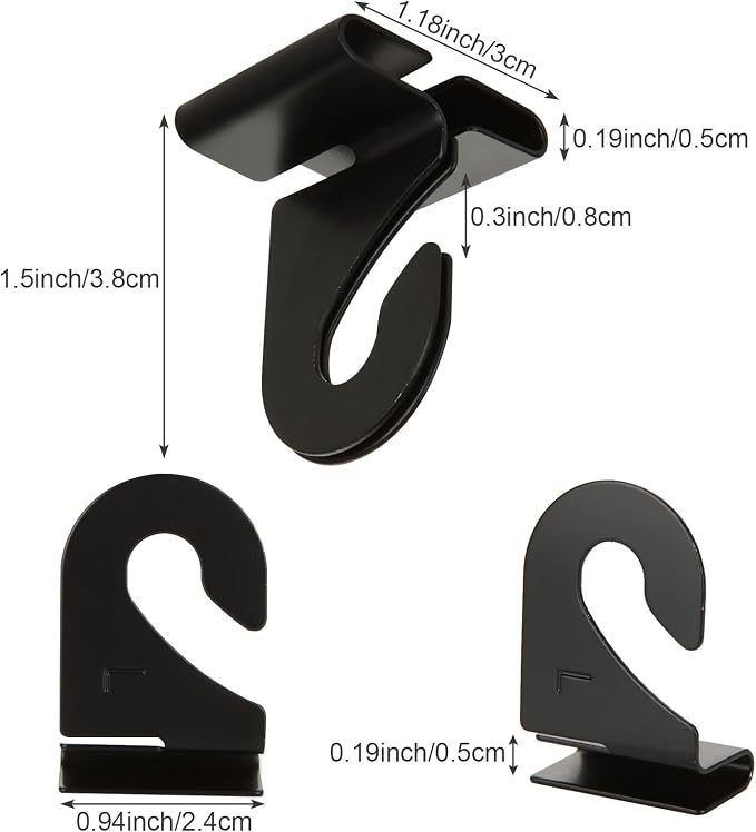 100 Pieces Metal Drop Ceiling Hooks, Right and Left Black Ceiling Hooks T-Bar Track Clip for Hanging Plants & Decorations, 20lbs Capacity Suspended Ceiling Hanger for Classrooms Offices