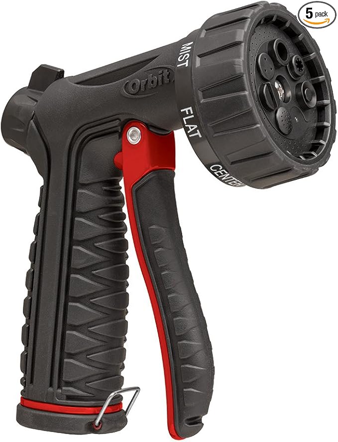 5-Pack Orbit Pro Flo 7 Pattern Outdoor Hose-End Lawn and Garden Watering Nozzle with Front Trigger