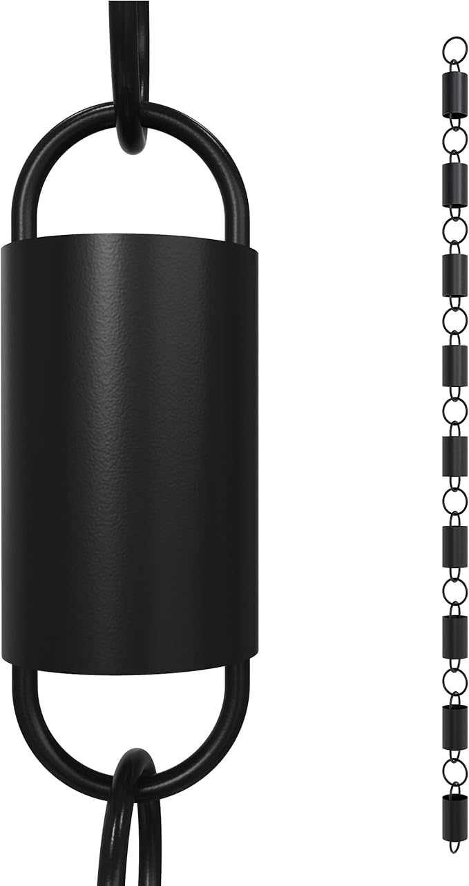 Rain Chains Direct - Channel Link Rain Chain Extension - 3 Feet - Durable Aluminum Black Powder Coating - Extends Channel Link Rain Chains for Gutters & Downspouts - Enhance Your Home's Curb Appeal