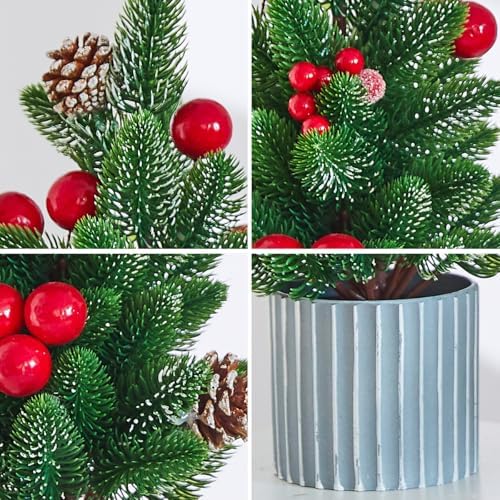 Classic Small Christmas Tree Table Decor (Red Pine) - Image 5
