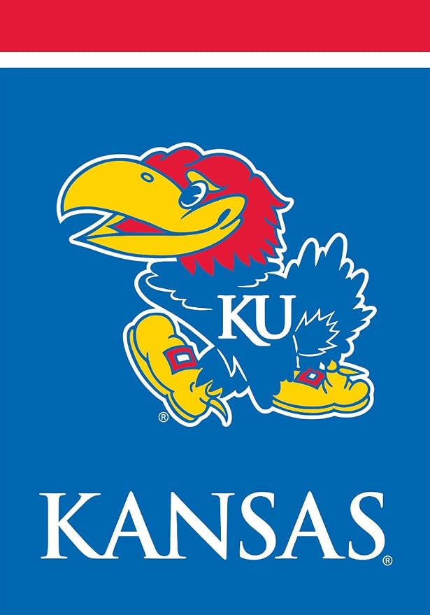 Briarwood Lane House Flag 40x28 For Outdoor Kansas Jayhawks NCAA Licensed House Flag